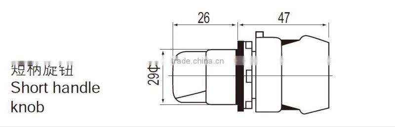 CNTD 22mm Short Handle Knob Push button Switch Stay Put Momentary 2 position 3 position C2SNS