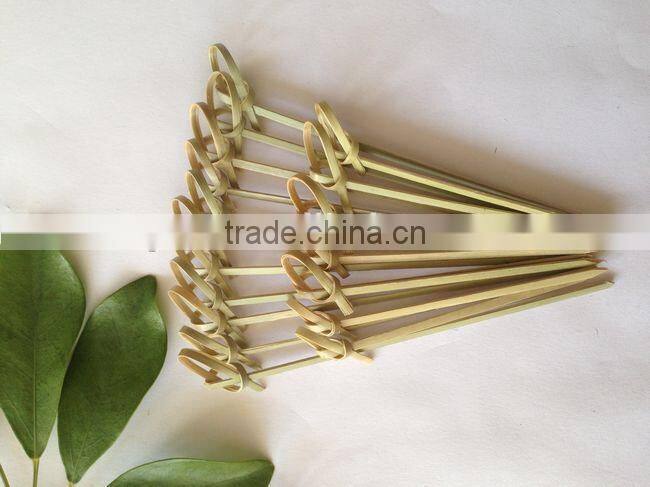 Disposable pick,knotted bamboo picks,bamboo decorative knot party picks