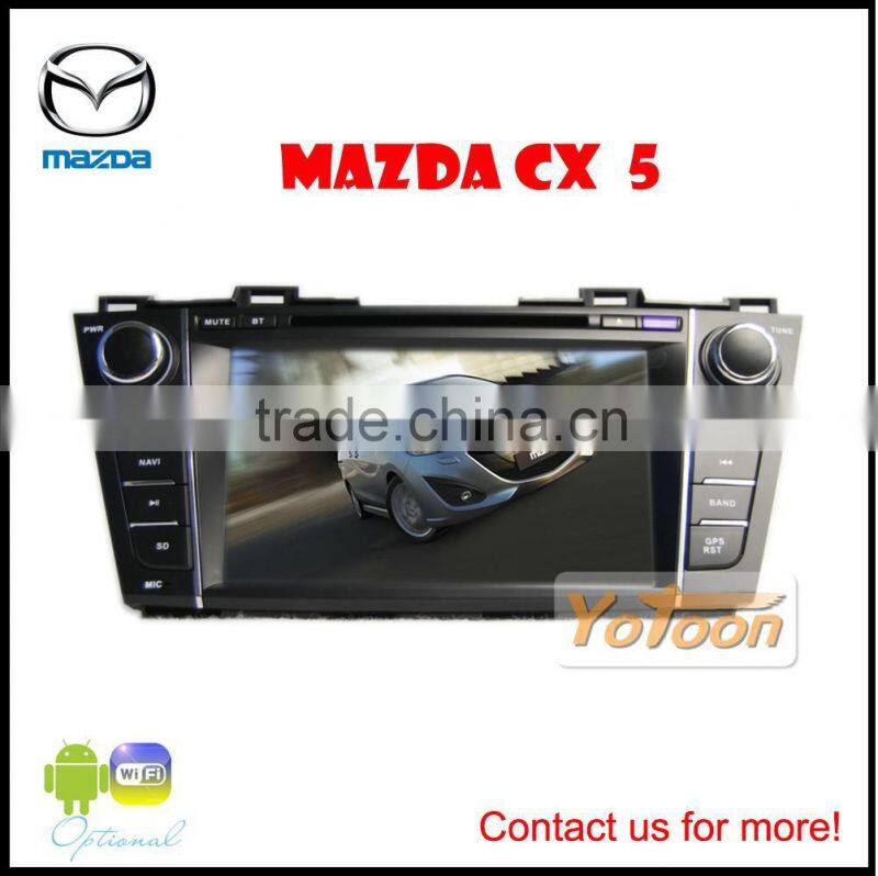 Car DVD GPS Player for Mazda 5, HD/PIP/12 languages USB/SD/BT/IPOD/AV-in/AUX/ back view/car logo/wallpaper