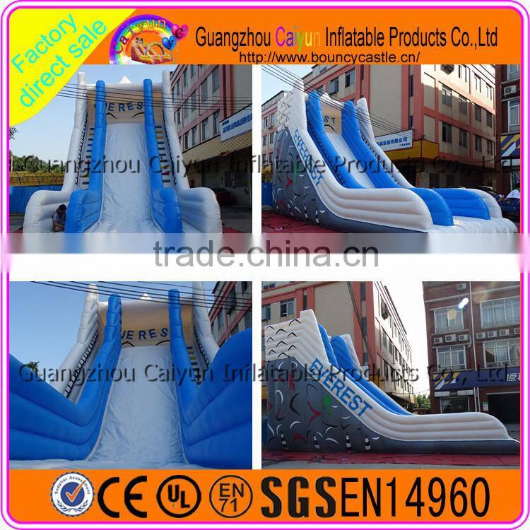 Giant inflatable plastic dry slide for amusement park