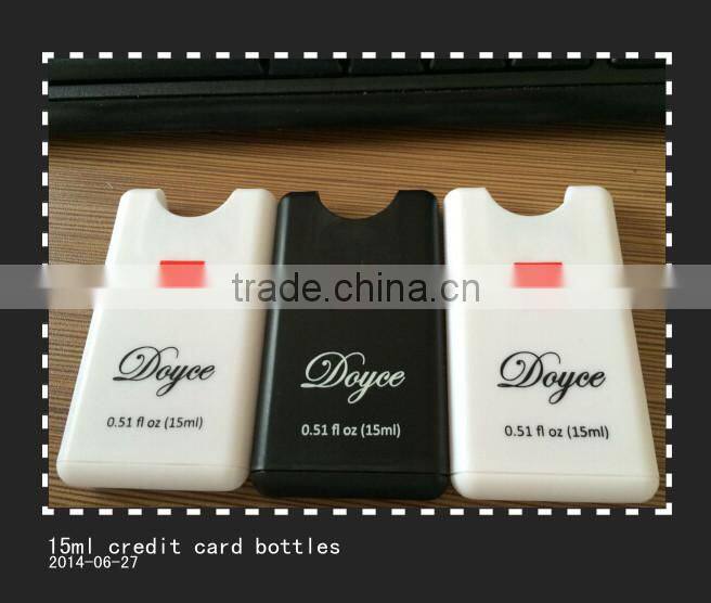 15ml square plastic credita card perfume pump spray bottles for sale