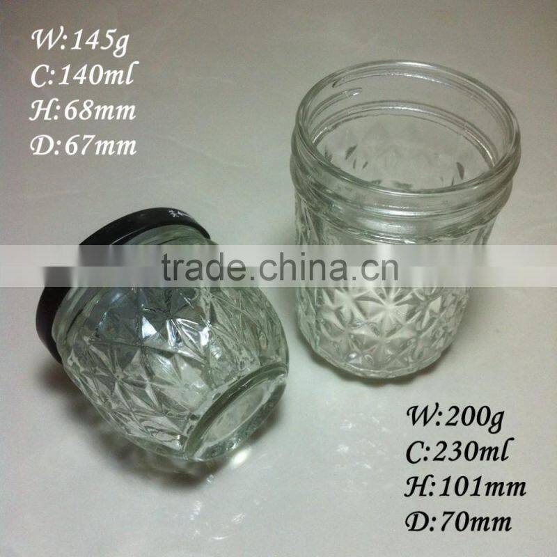 100ml 200ml carving glass food storage jars