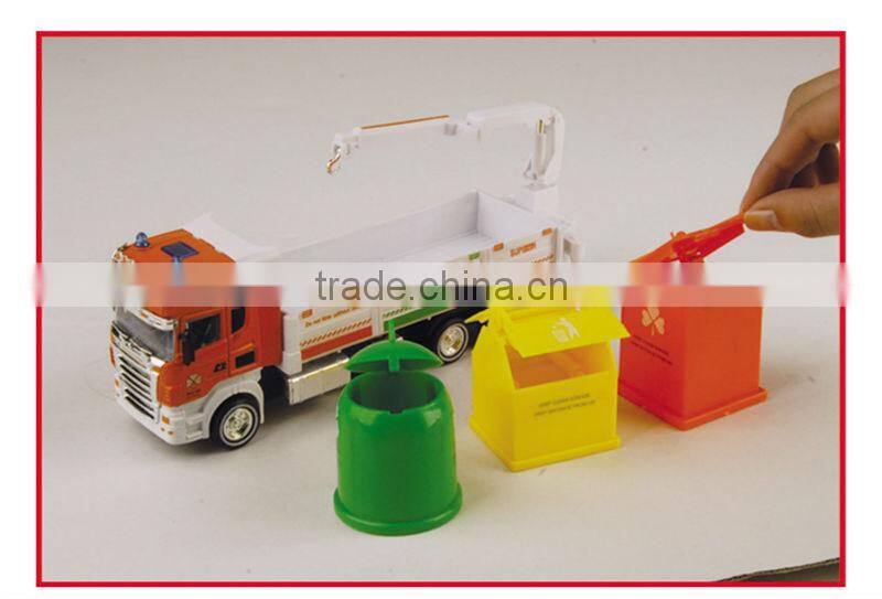 Alloy 1:50 scale model garbage truck toy for kids