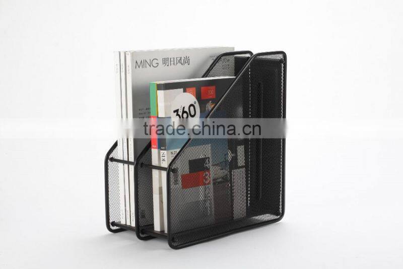 B8507 office desktop accessories stationery metal mesh magazine holder metal wire file holder magazine organizer