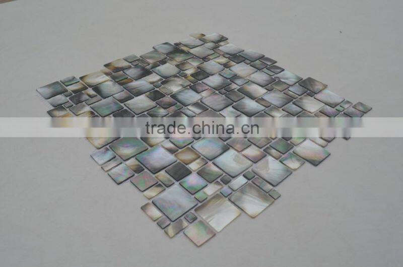 New arrive blacklip shell mosaic tile in Multisize pattern,black lip sea mother of pearl