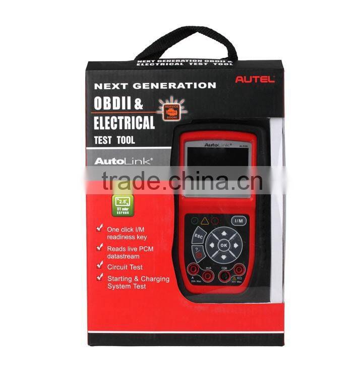 Autel Electric Test OBDII CAN Diagnostic Scanner AutoLink AL539B with AVO Meter Diagnose battery charging system Battery Test