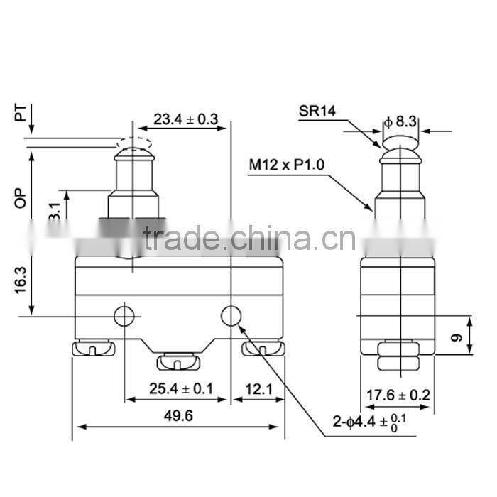 Z-15 series CE RoHS ABS plastic waterproof micro switch in micro switch