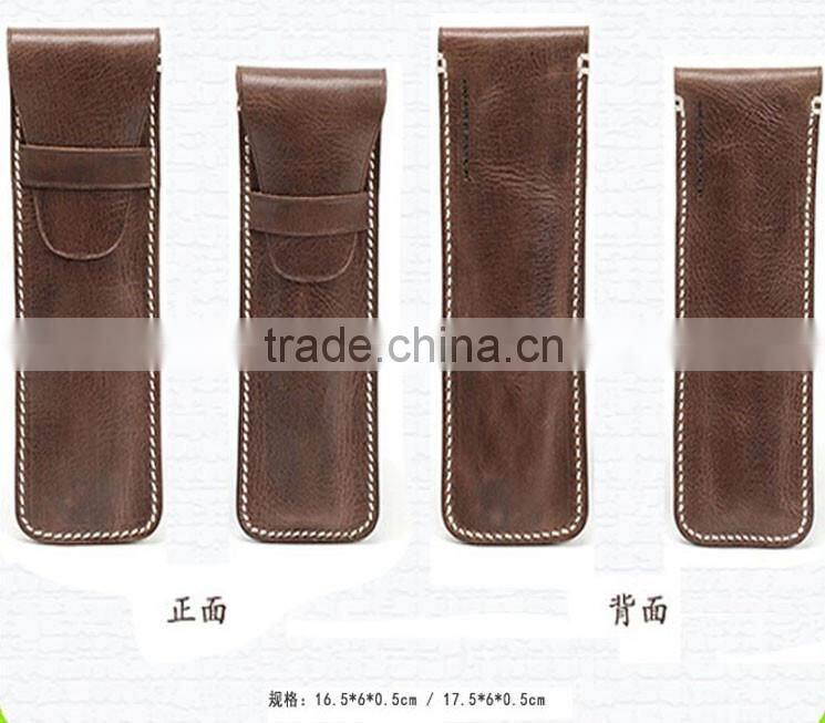 2016 leather pen pouch custom pen holder wholesale pencil case,custom pen bag