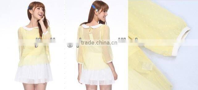 Factory direct sales 2015 NEW 75D chiffon JACQUARD fabric for ladys blouses and dresses,scrafts,Garment,wedding dress etc