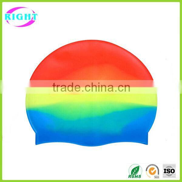 Multi-color adult funny silicone swim cap