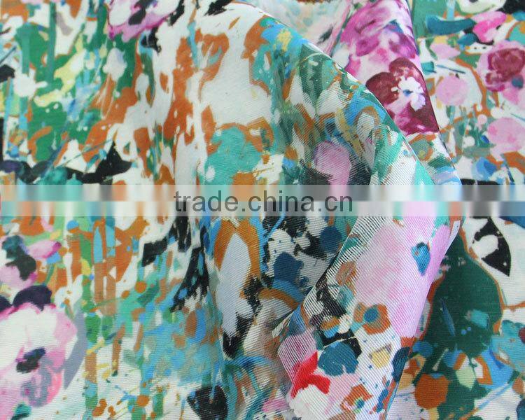 dress women organza flower print fabric