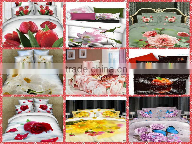 100% cotton 3D flower linen set