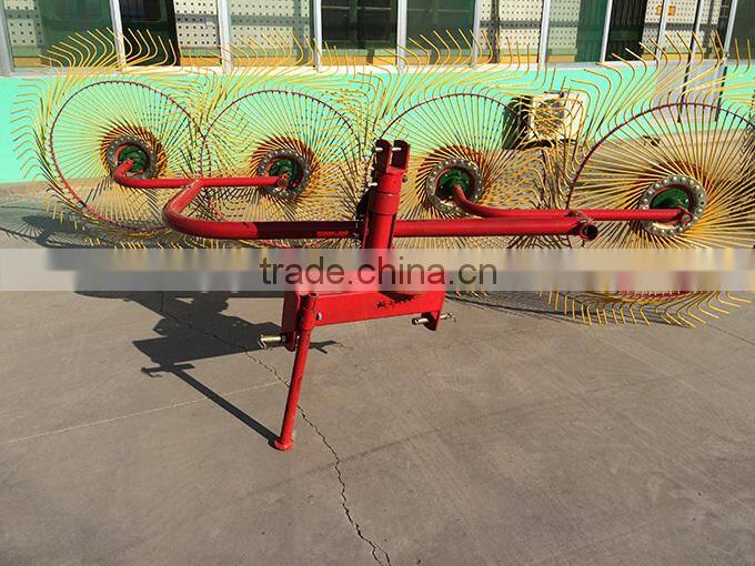 High performance 3 point hitch finger wheel hay rake for ranch using