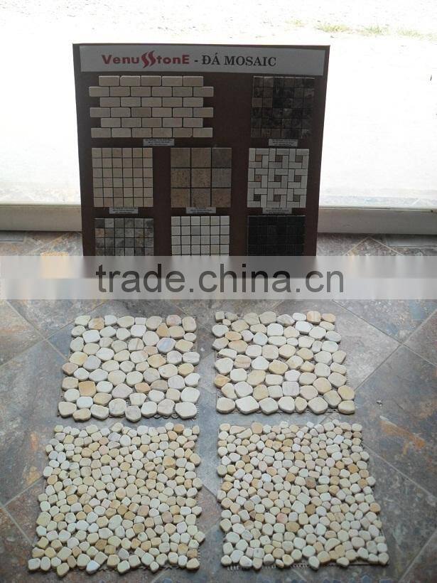 Milky White Marble Pebble Mosaic - Big size