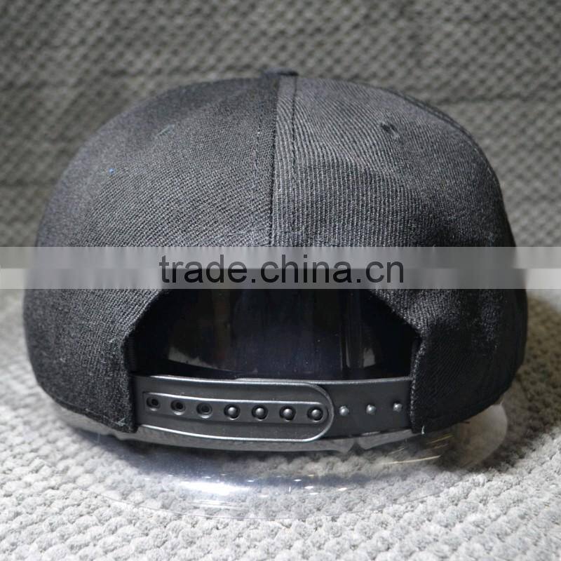 custom blank flat brim 5 panel snapback cap/hat
