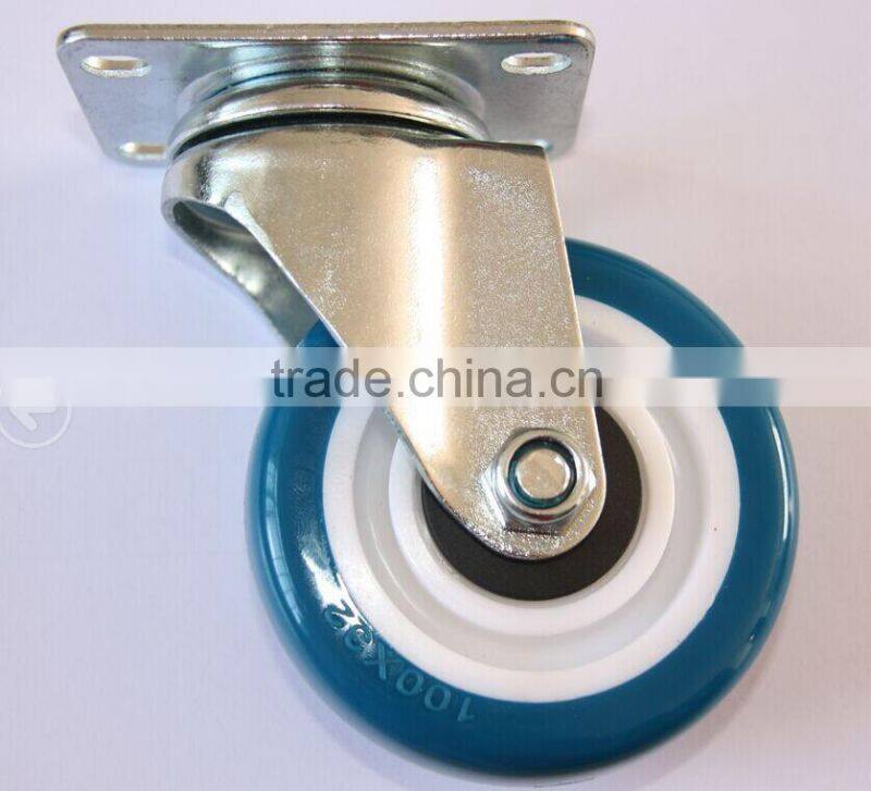 3''ball bearing medium duty pu corner caster