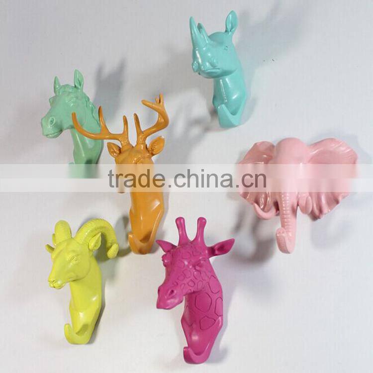 American high quality cap hook deer head wall decor resin