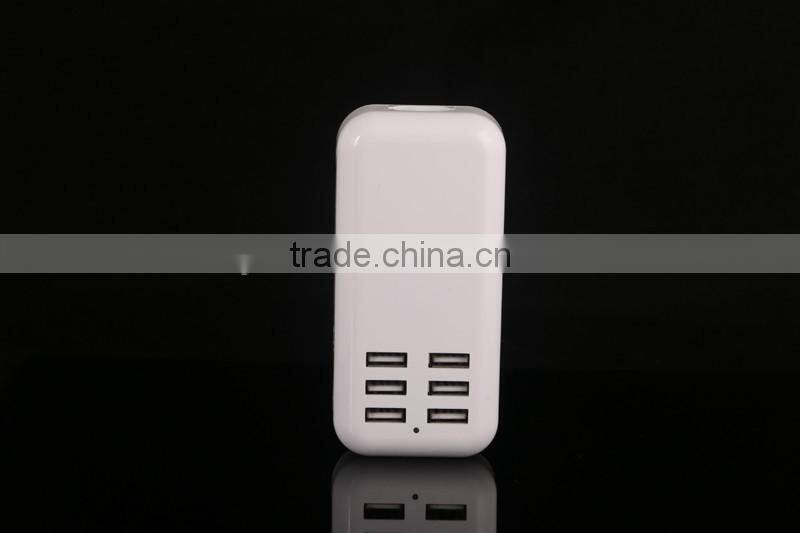 6-Port 5V/4A USB Desktop Charger/Portable Charger All-In-One Travel Charger for iPhone, iPad, iPod, Smartphones, 5V Tablets