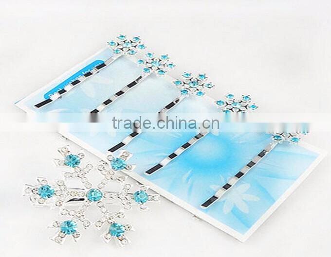 Fancy Frozen Elsa Snow Shape Alloy Snow Hair Clips