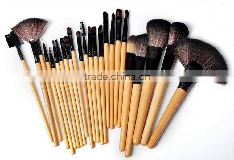 Professional Bridal Eye Lip Powder Face Makeup Brush Set With Leather Bag ,Private Label Cosmetic Makeup