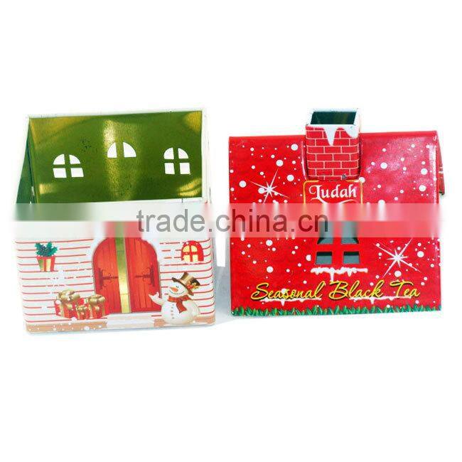 House shape fancy sweet tin boxes gift