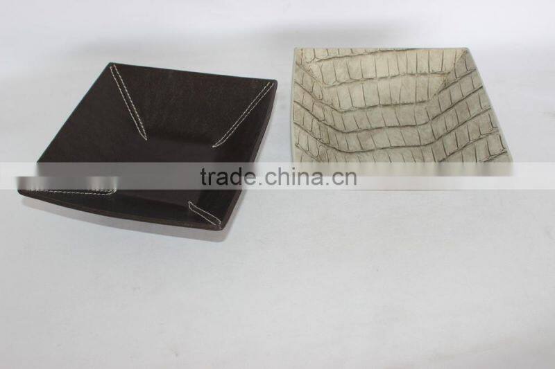Professional Faux Leather Storage Tray/Square Cardboard Storage Tray
