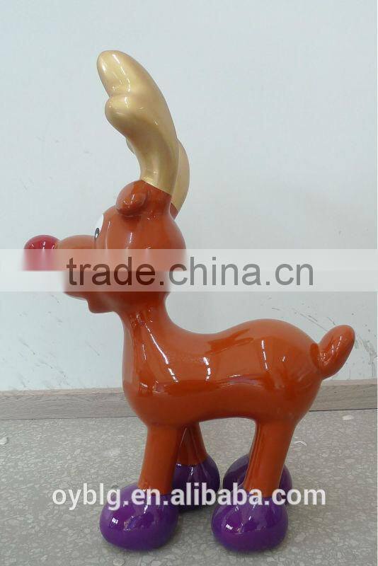 Fiberglass Deer Sculpture For Indoor &Outdoor Christmas Decoration