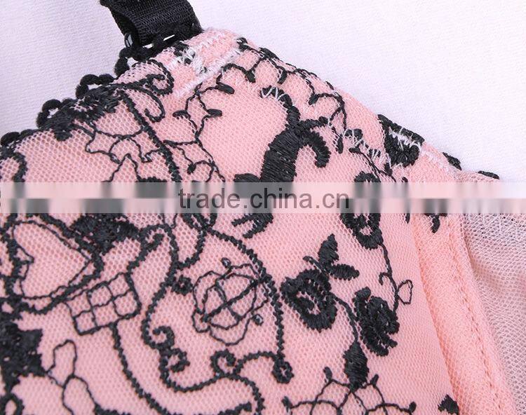 Elegant Women Padded Underwired Bra Lace Underwear Set