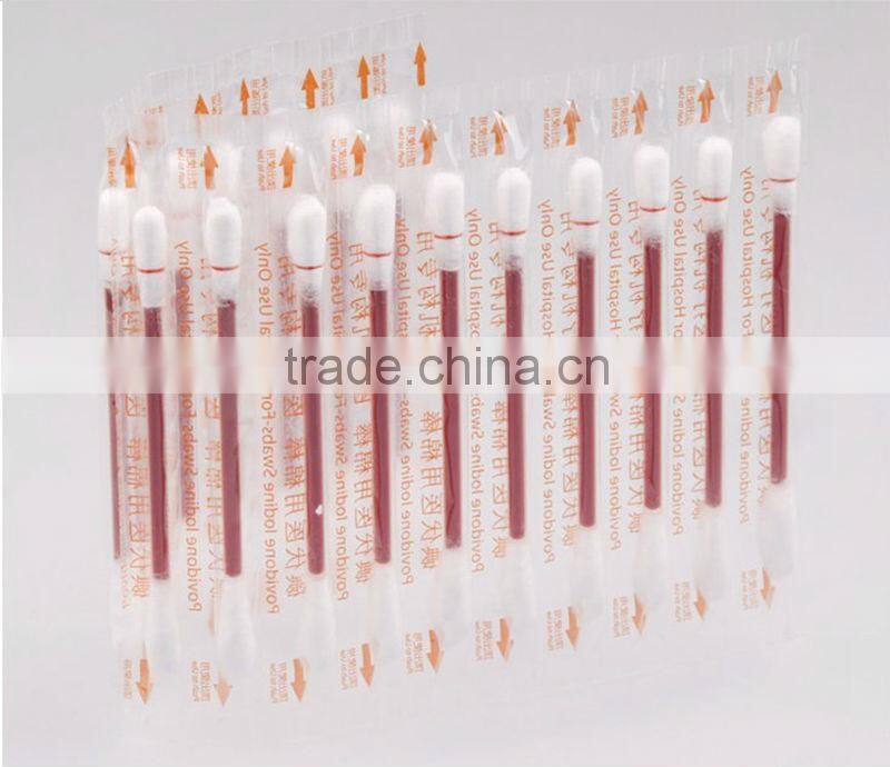 MK-LS02 Wholesale Disposable Sterile Stick Medical Povidone Iodine Liquid Swab for Hosipital First Aid Use