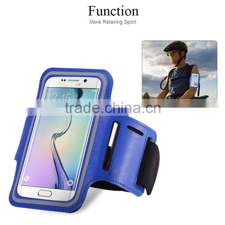 Waterproof Sport Running Armband For Samsung Galaxy S6/S6 Edge Gym Mobile Phone Arm Holder Belt Brush Leather Case