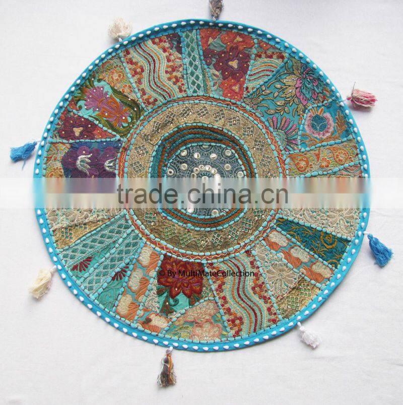 Purple Meditation cushion Throw Pillow Indian Flloor Cushions Throw Pillow Indian Round Meditation Cushion sari round cushions