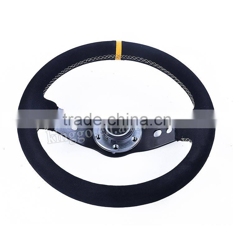 Factory Direct Racing 14 Inch Suede Styling Auto Steering Wheel Sport