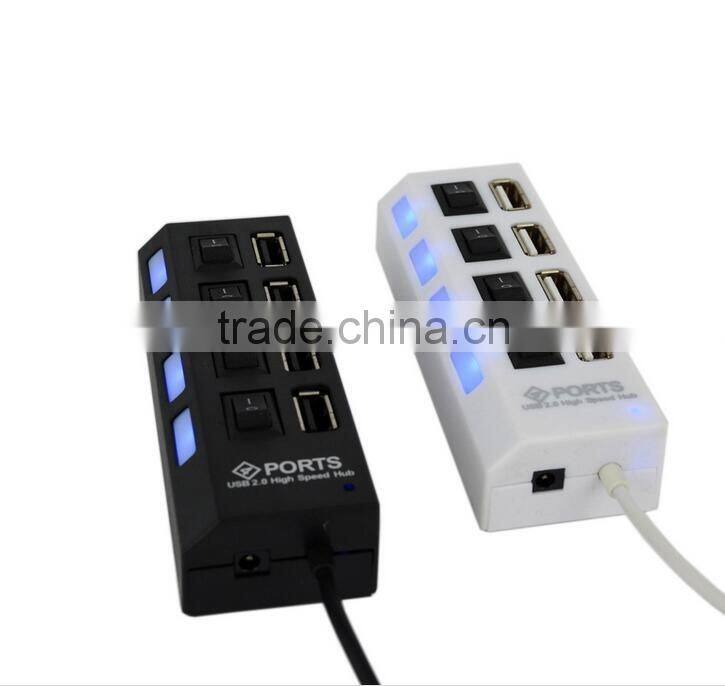 4 Port USB Hub Splliter USB 2.0 Hub USB Splitter With Separate ON/OFF Switch For Laptop Computer Notebook