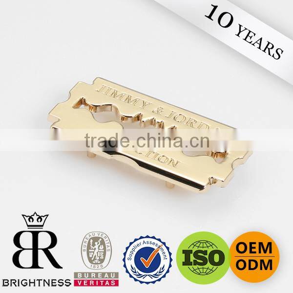 Custom made metal logo charms handbag logo metal plate