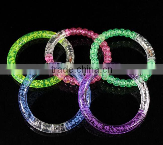 LED Light Up Flashing Bracelet Acrylic Wristband Glow Blinking Party Club