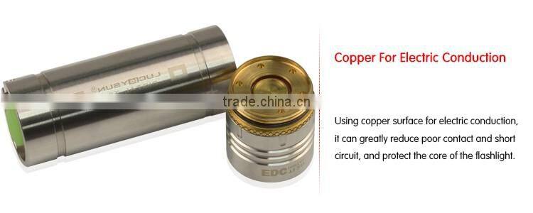 Transparent reflector Grade 2 Titanium Alloy Q5 300lm Memory 6-Mode Led Flash Light mini pocket size