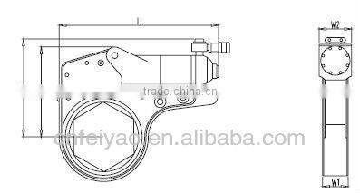 Low profile hydraulic hexagon cassette torque wrench