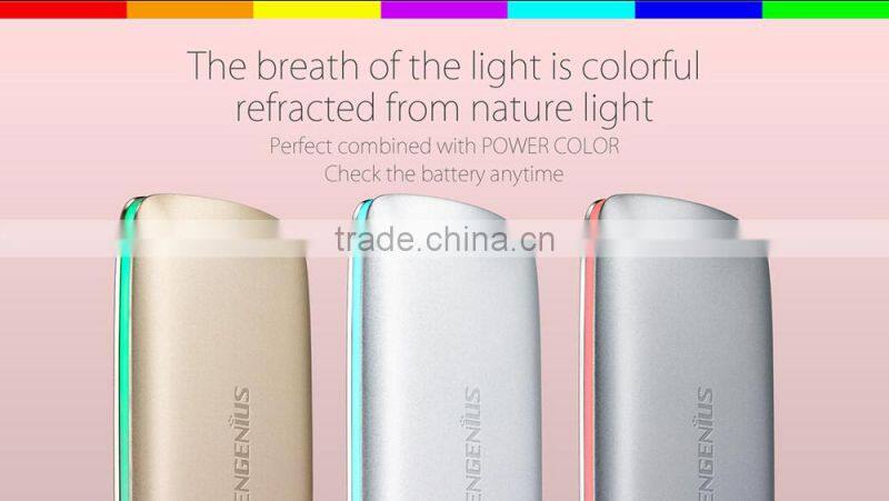 Intelligent Power Bank Space Aluminum Housing, RGB Ambilight Tech, 6000mAh, mobile power bank for all smart phone