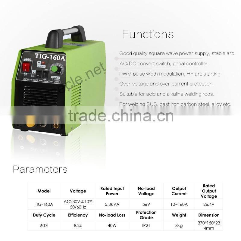 Popular poratble tig/mma 250 welding machine