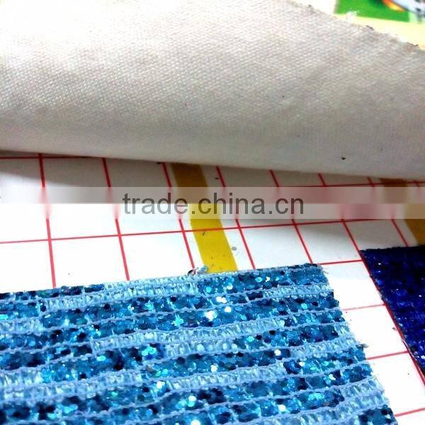 Lace Glitter PU Fabric Leather for Shoes and Bags usage