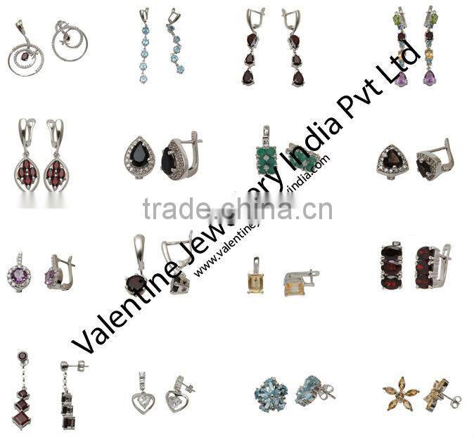 Flower design sterling silver teenagers jewelry set, earring and ring set designs, fashion jewelry set