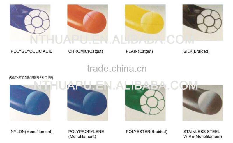 sterile curved suture needle with thread