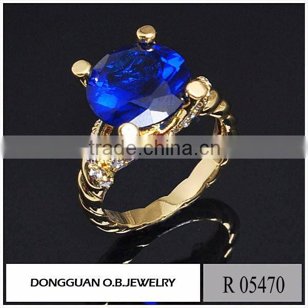 Brass material jewelry ring clear zircon stone finger ring holder