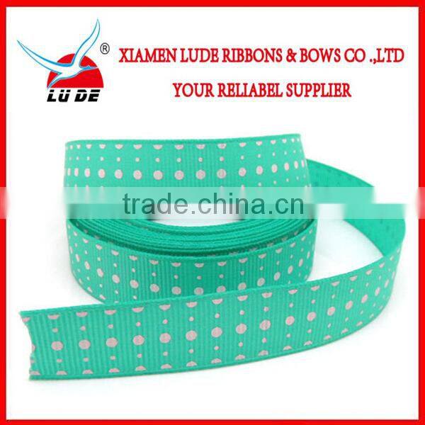 Factory wholesale colorful polka dot grosgrain ribbon
