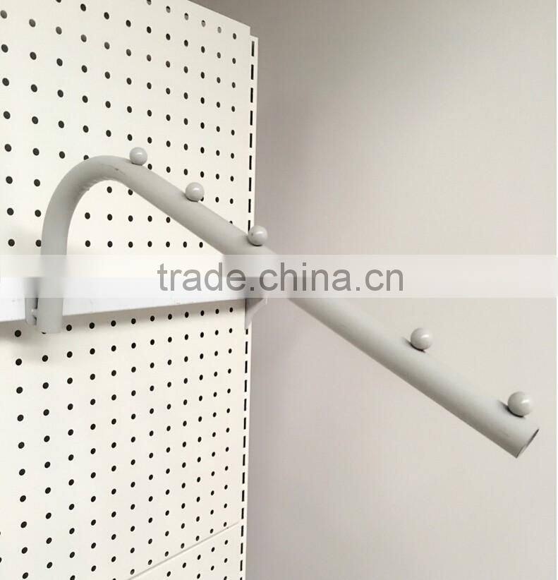 Powder Coated Curved Raised Goose Neck Hook Display Hook with Water Fall Pin