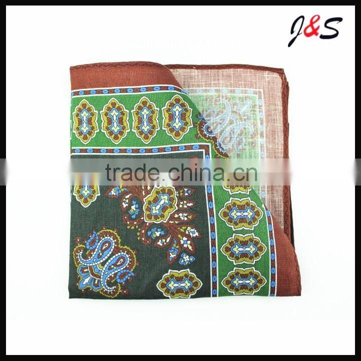 Wholesale mens printing linen pocket squares