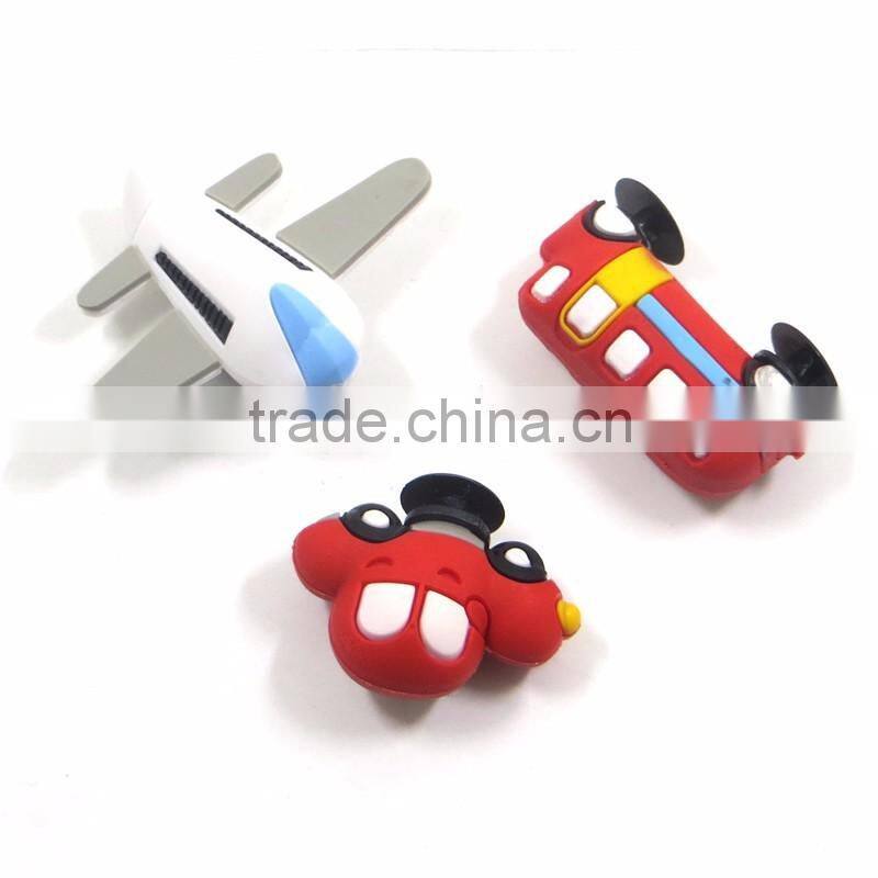 Promotion Gift Car Shaped Kids shoe charm Wholesale PVC 3d Shoe buckles