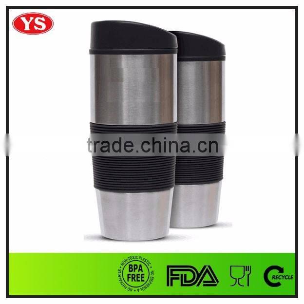 16oz thermal stainless steel insulated coffee mug with press lid