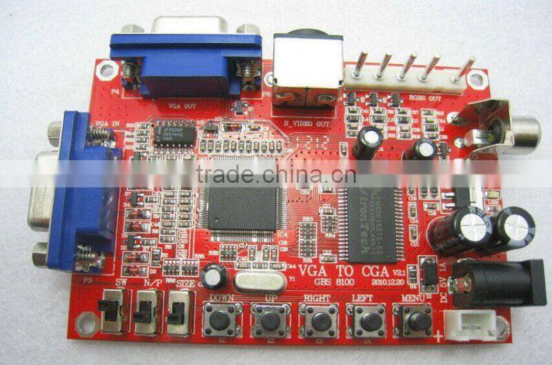 Factory supply!Portable GGBS-8100 VGA to CGA / CVBS / S-VIDEO High Definition Converter Board