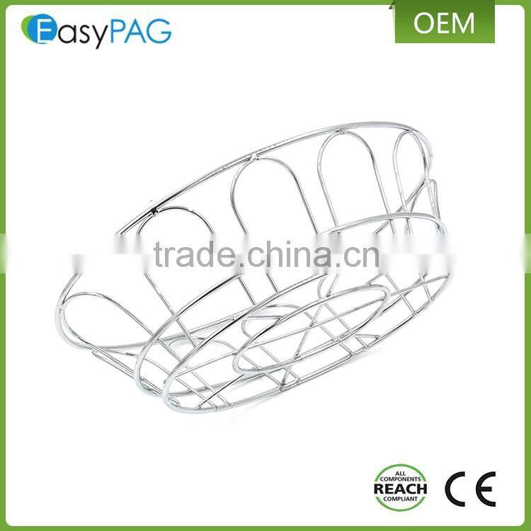 Wholesale fancy stainless steel 430 metal wire mesh home kitchen bread basket